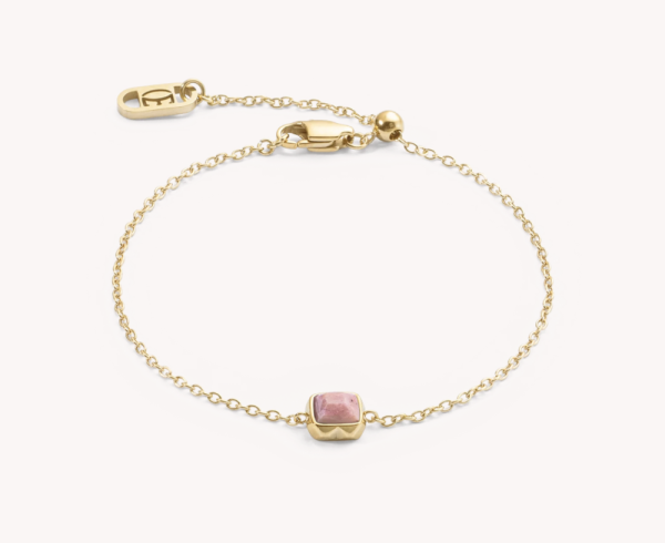 Coeur de Lion Gold Bracelet Rhodochrosite - July